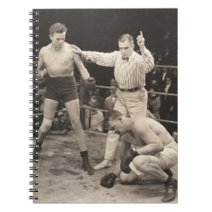 Caderno Espiral Contagem de referência sobre boxer em ringboxing, 