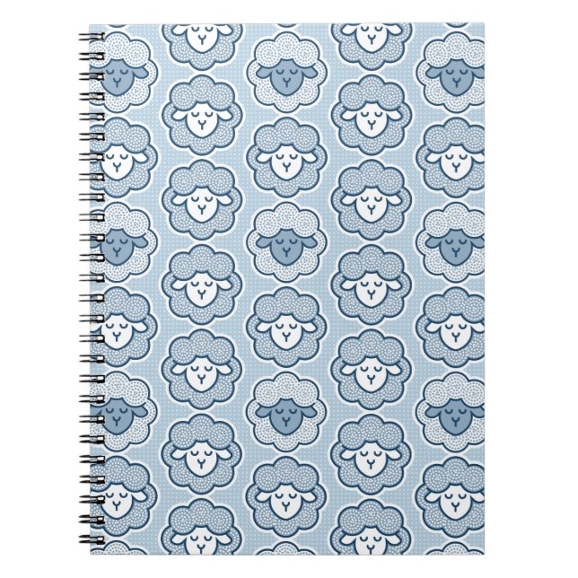 Caderno Espiral Contando ovelhas - azul (Frente)