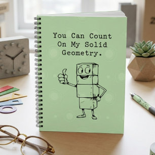 Caderno Espiral Conte Com Minha Geometria Sólida Humor Matemático