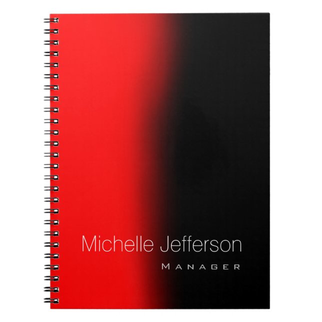Caderno Espiral Contemporary Trendy Style Red Black Business (Frente)