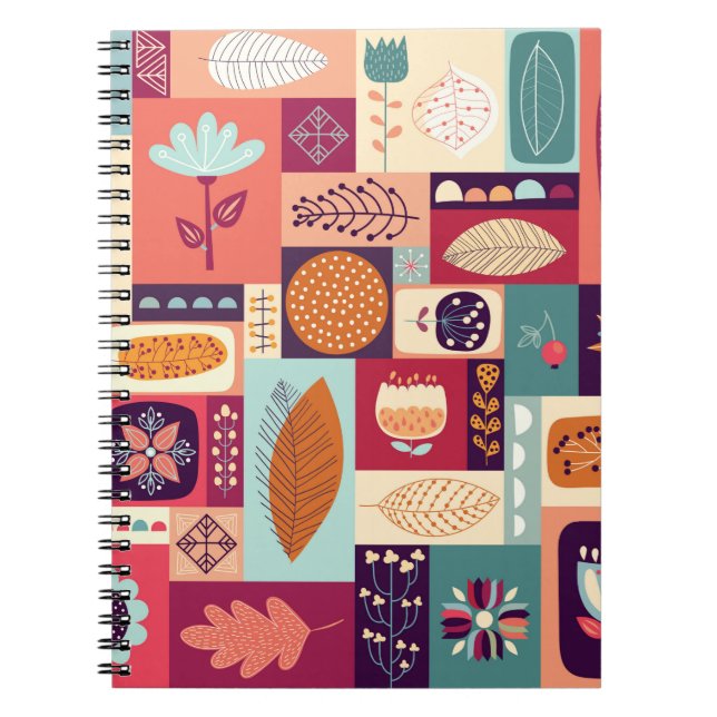 Caderno Espiral Contexto decorativo automático (Frente)