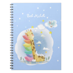 Caderno Espiral Continua sonhando girafa com coelhos
