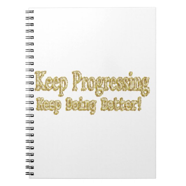 Caderno Espiral "Continue Fazendo Melhor!" Design bonito. Comprar  (Frente)