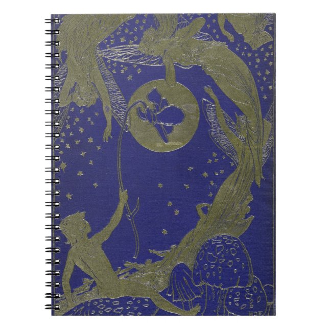 Caderno Espiral Conto de fadas feericamente azul da fantasia da (Frente)