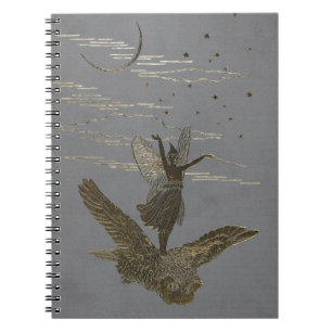 Caderno Espiral Conto de fadas feericamente cinzento da fantasia