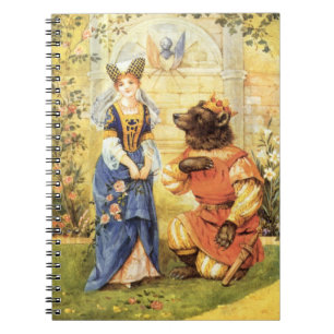 Caderno Espiral Conto de Fadas Vintage, A Bela e a Fera
