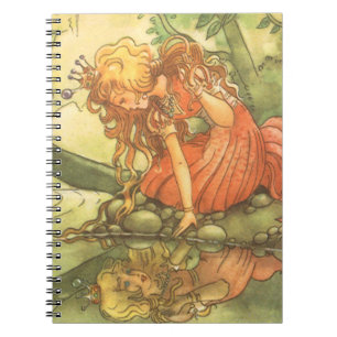 Caderno Espiral Conto de Fadas Vintage, Príncipe Sapo Princesa jun
