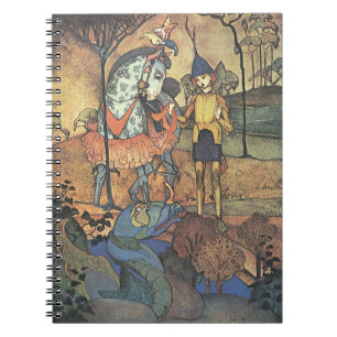 Caderno Espiral Conto de Fadas Vintage, Um Cavaleiro Valente e Dra