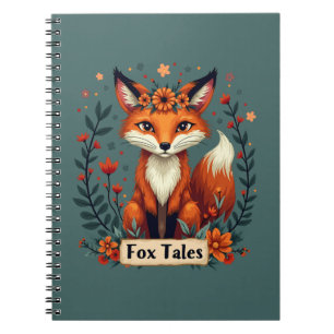 Caderno Espiral Contos da Raposa Boho Animais da Floresta