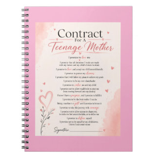 Caderno Espiral Contrato para Mães Adolescentes