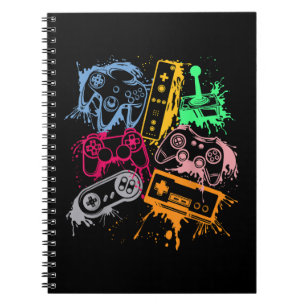 Caderno Espiral Controles de Consoles de Videojogos Retro 80's 90'