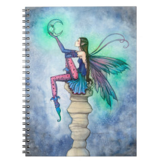 Caderno Espiral Conversa com a Fada da Lua Arte Fantasia