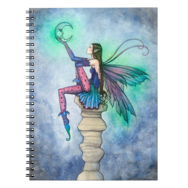 Caderno Espiral Conversa com a Fada da Lua Arte Fantasia (Frente)