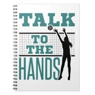 Caderno Espiral Conversar com o Bloqueador do Meio de Voleibol Eng