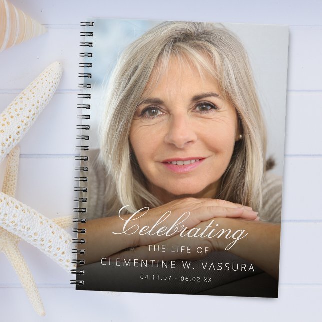 Caderno Espiral Convidado de Fotos do Funeral Memorial (Memorial Funeral Photo Guest Notebook)