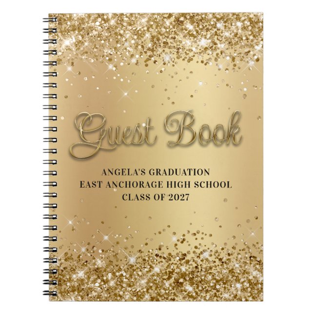 Caderno Espiral Convidado de Graduação Escolar com Gradiente Doura (Frente)