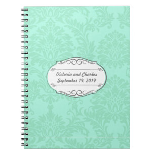 Caderno Espiral Convidar Casamento tema damasco Moderno