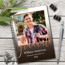 Caderno Espiral Convite de festas de fotos da Universidade do form