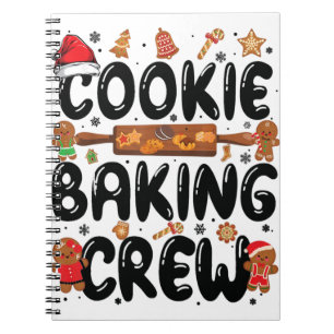 Caderno Espiral Cookie Baking Crew Família Natal Gingerpão Te