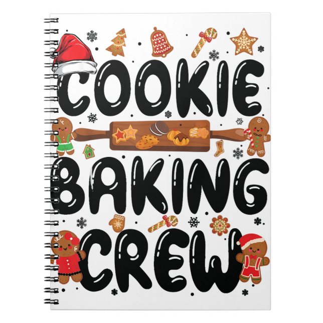 Caderno Espiral Cookie Baking Crew Família Natal Gingerpão Te (Frente)