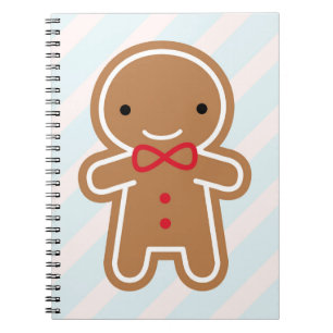 Caderno Espiral Cookie Cute Kawaii Gingerbread Man