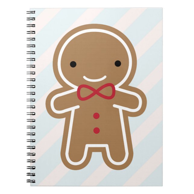 Caderno Espiral Cookie Cute Kawaii Gingerpão Man (Frente)