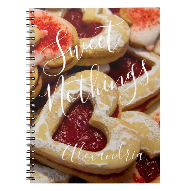 Caderno Espiral Cookie doseado com açúcar doce Noites foto vermelh (Frente)