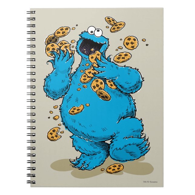Caderno Espiral Cookie Monster Crazy Cookies (Frente)