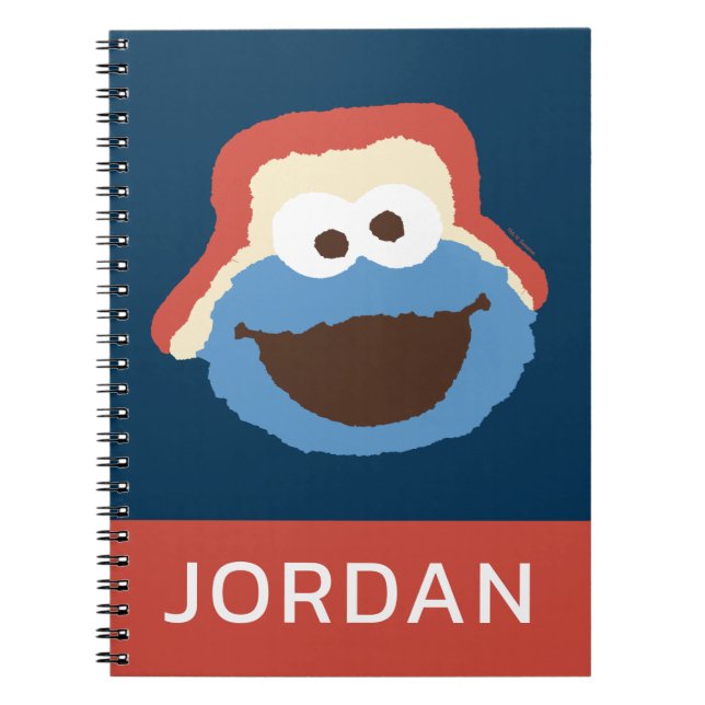 Caderno Espiral Cookie Monster Woodland Face | Adicione seu Nome (Frente)