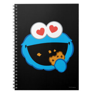 Caderno Espiral Cookie Sorrindo Rosto com Olhos em Forma de Coraçã