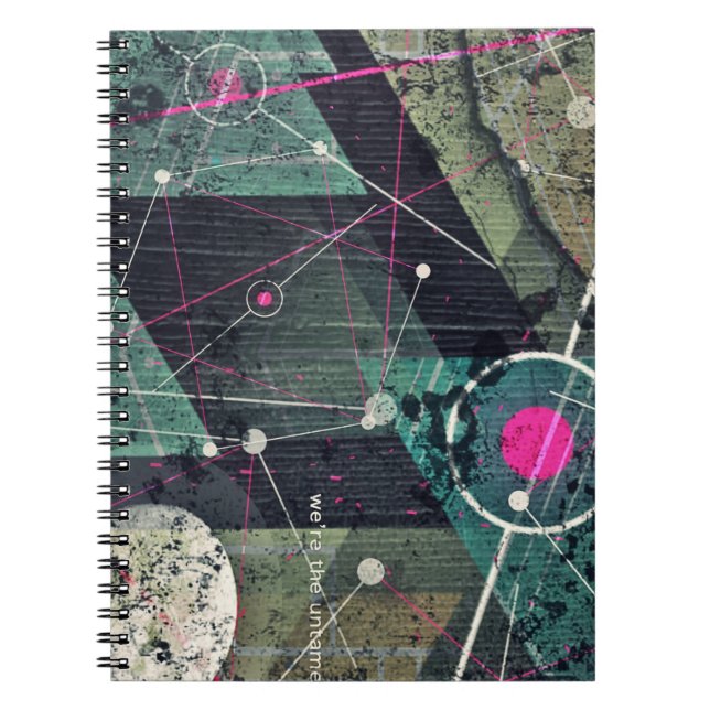 Caderno Espiral Cool Abstract Digital Graffiti Art Geometic (Frente)