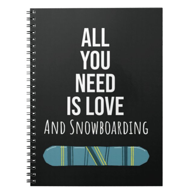 Caderno Espiral Cool Snowboarding Gifts Snowboarder Winter Sports (Frente)
