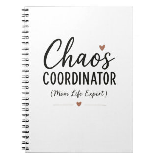 Caderno Espiral Coordenadora do Caos Tipografia da Vida Divertida 