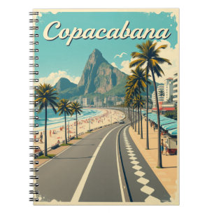 Caderno Espiral Copacabana Beach Vintage - Viagem
