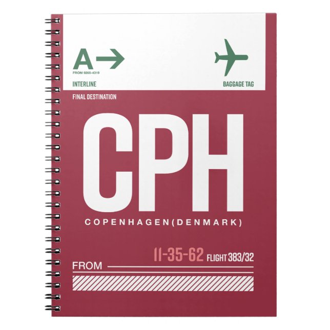 Caderno Espiral Copenhaga - Diário Viagem (Frente)