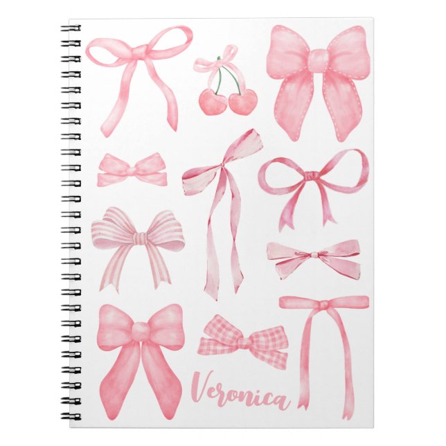 Caderno Espiral Coquette Aestic Pink Trendine Feminine Cute (Frente)