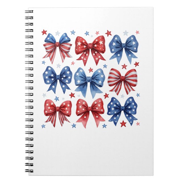 Caderno Espiral Coquette American Flag Coquette Arco 4 De Julho (Frente)