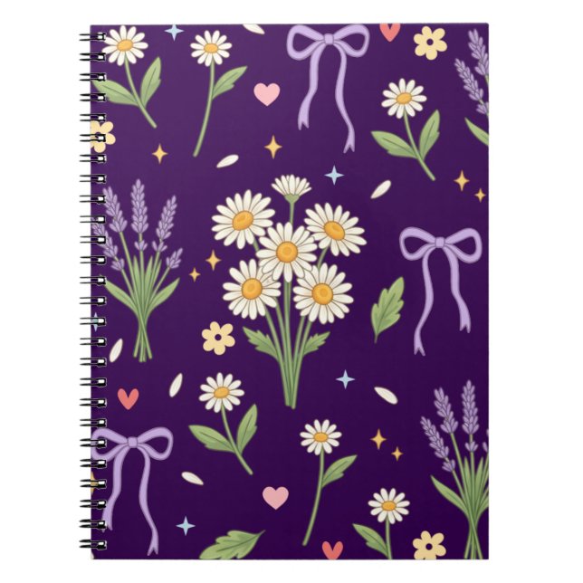 Caderno Espiral Coquette Daisy e Lavanda (Frente)