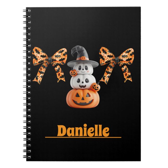 Caderno Espiral Coquette Pumpkin Cute Personalizado (Frente)
