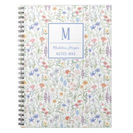 Caderno Espiral Coquette Wildflower Meadow Personalised Blue