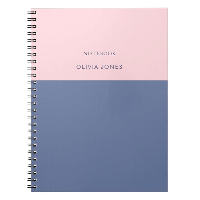 Caderno Espiral Cor Bloquear Nome Pink da Cinza (Frente)
