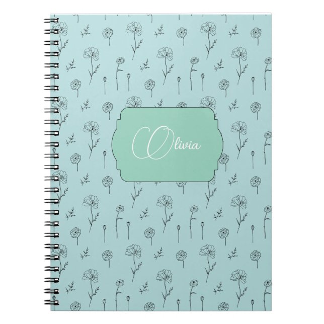 Caderno Espiral Cor da Casa Floral (Frente)