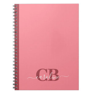 Caderno Espiral Cor da Tendência - Notebook de Script Rosa Melão-d