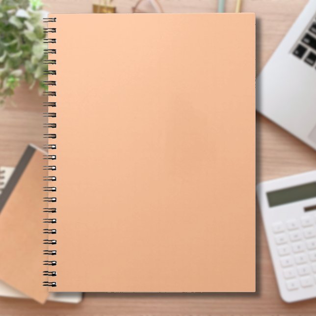 Caderno Espiral Cor da Tendência Peach Cor Sólida Fuzz | Elegante (Criador carregado)