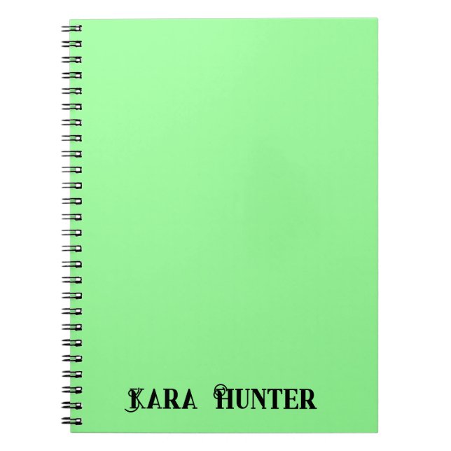 Caderno Espiral Cor da tonalidade | Script Personalizado Preto Mod (Frente)