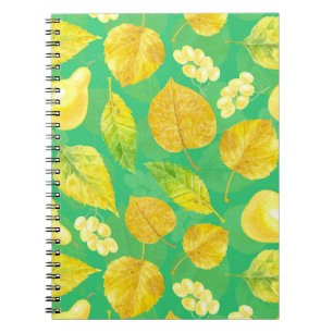 Caderno Espiral Cor d'água do padrão de outono