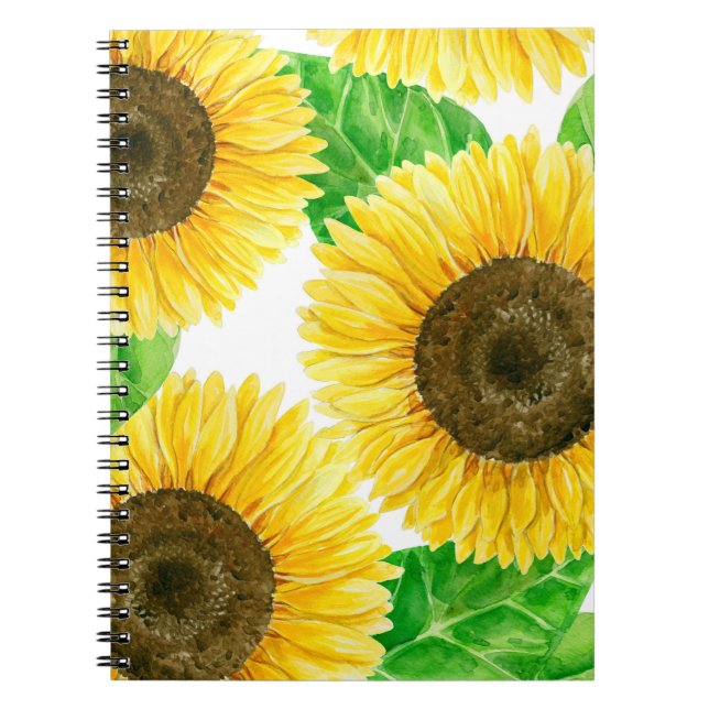 Caderno Espiral Cor d'água do Sunflower (Frente)