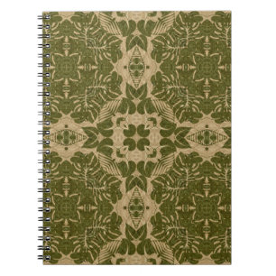 Caderno Espiral Cor damasco do vintage da arte