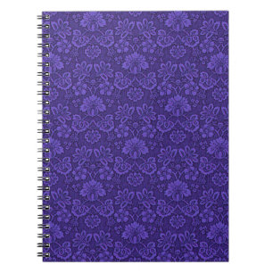 Caderno Espiral Cor damasco violeta elegante