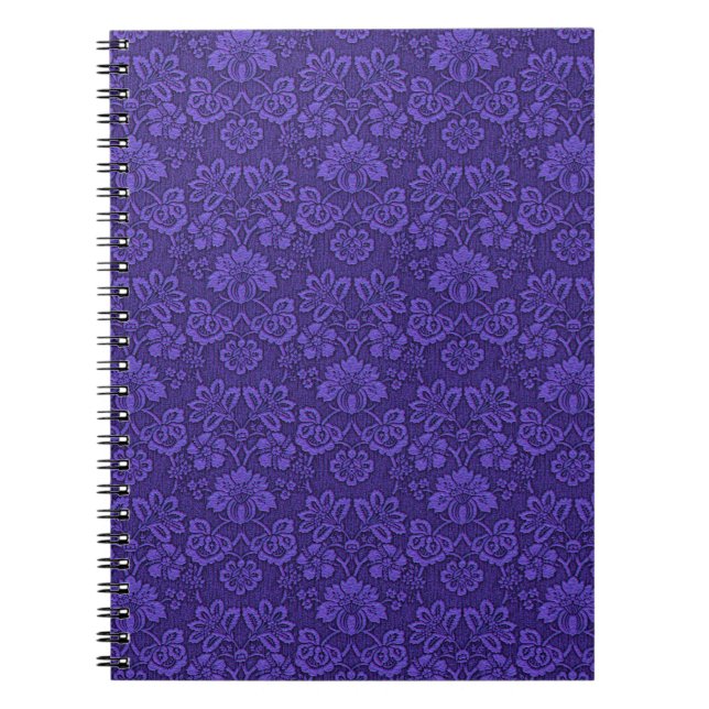 Caderno Espiral Cor damasco violeta elegante (Frente)